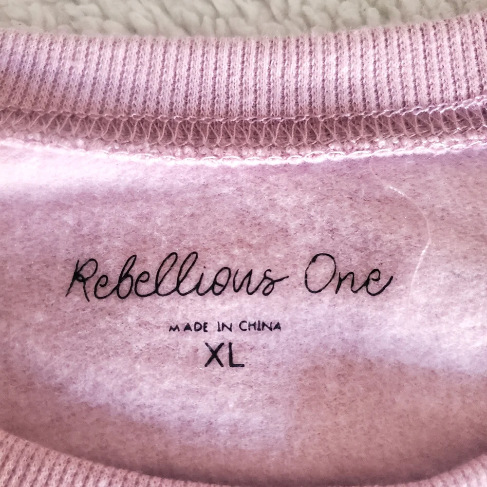 Rebellious One Sweatshirt Crew Neck Floral Purple Size XL NWT Preppy  FLAW